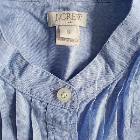 J Crew Top Blue Button Down Oxford Tuxedo Small - Picture 10 of 10